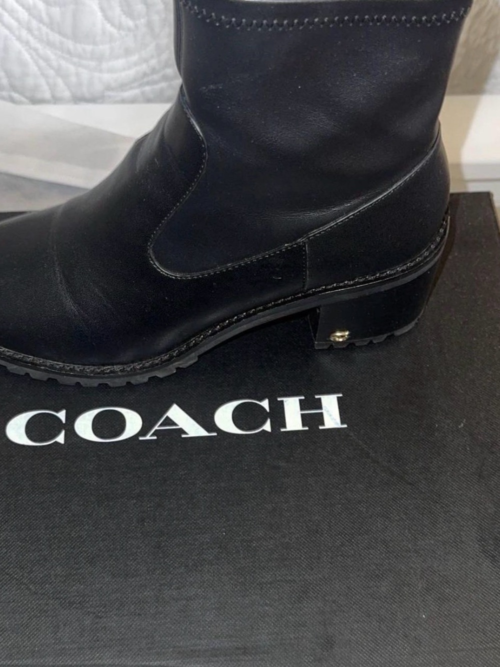 Coach Black Joy Leather Bootie